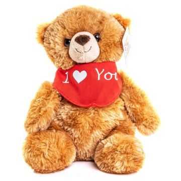 Teddy - Mit Halstuch "I ❤️ You" - 25 cm (Höhe)